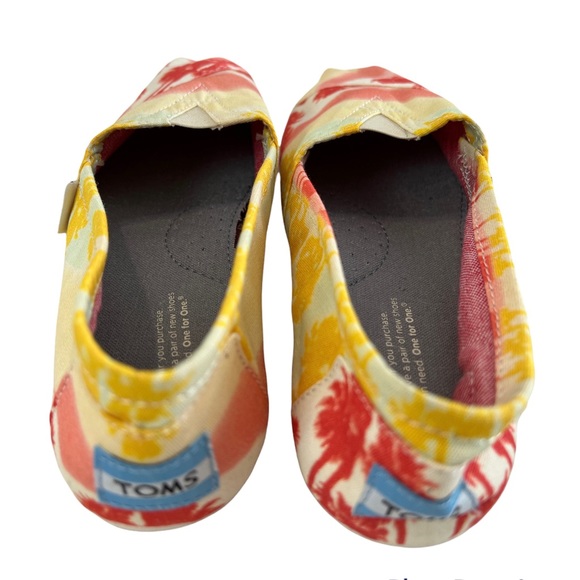 Toms Orange Palm Trees Classic Slip-On Loafers Size W7 - Picture 8 of 14